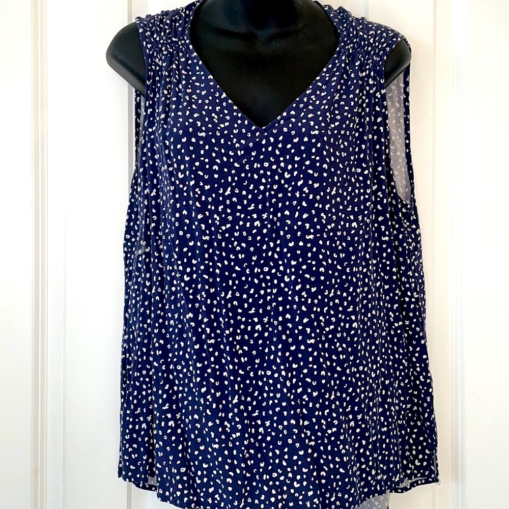 Old Navy Blue Leopard Tank Top